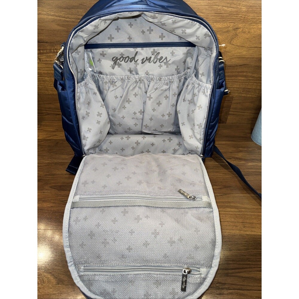 Itzy Ritzy Blue Puffer Backpack Diaper Bag Organize Travel Versatile Change Pad - Picture 2 of 15